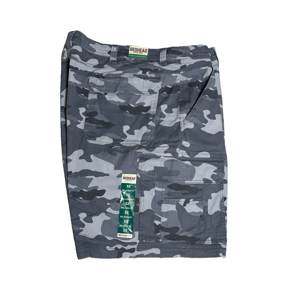 NWT RedHead Fulton Relaxed Cargo Shorts Mens Size 52 Camouflage Stretch Utility